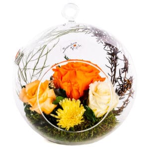 Konservierte Blumen im Glas - Elegantes Rosenarrangement