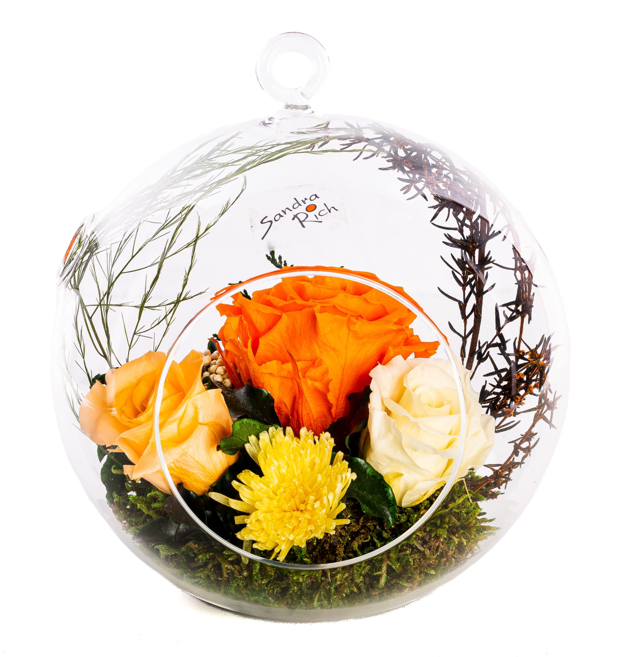 Konservierte Blumen im Glas - Elegantes Rosenarrangement