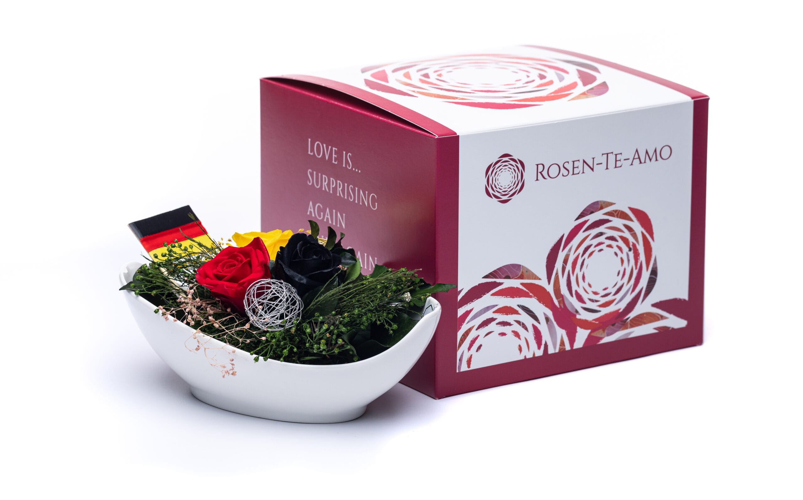 Konservierte Rosenstrauß Bunte Rosen