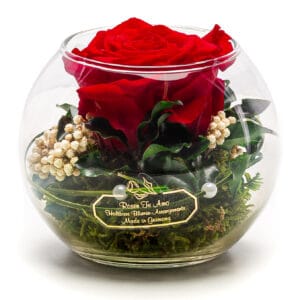 Konservierte Rose im Glas rot – ewige Rose online kaufen